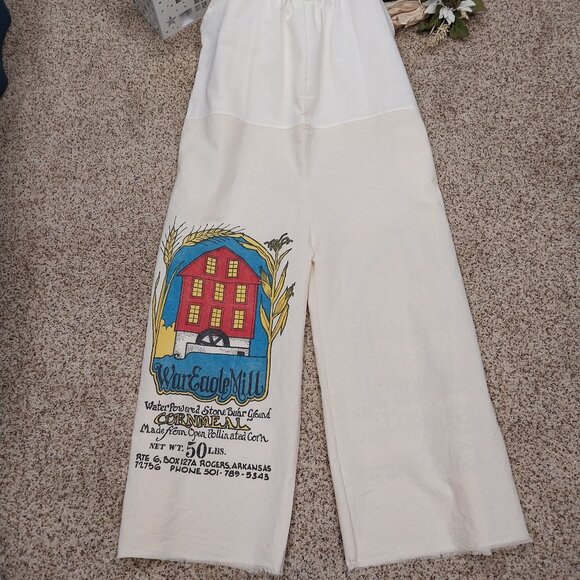 3418 Size XL/1X Jumper Handmade with Vintage Flour Sacks, Ties at the Shoulder - Picture 10 of 10